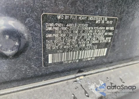 2012 Subaru Forester 2.5X z USA, uszkodzony, nr VIN JF2SHABC3CH443748